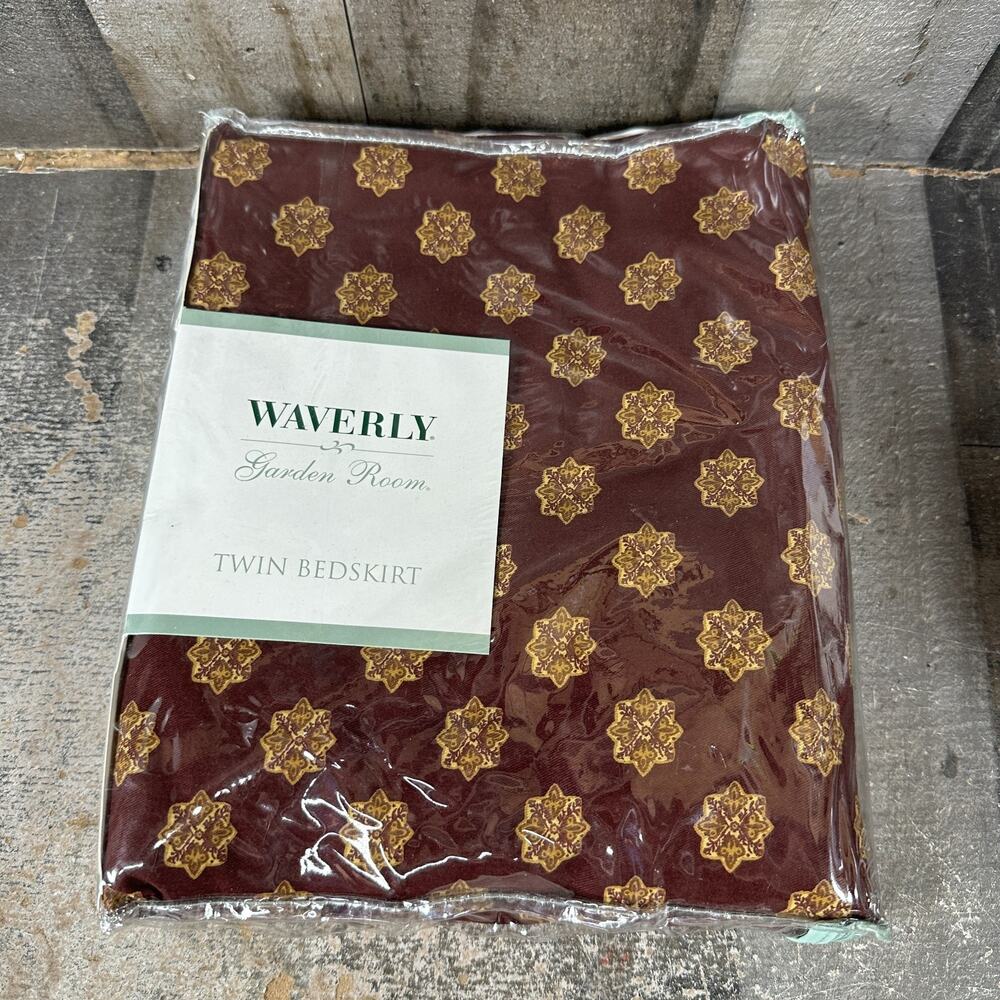 Waverly Garden Room Vintage TWIN Bedskirt‎ Dust Ruffle Paisley Manor NEW